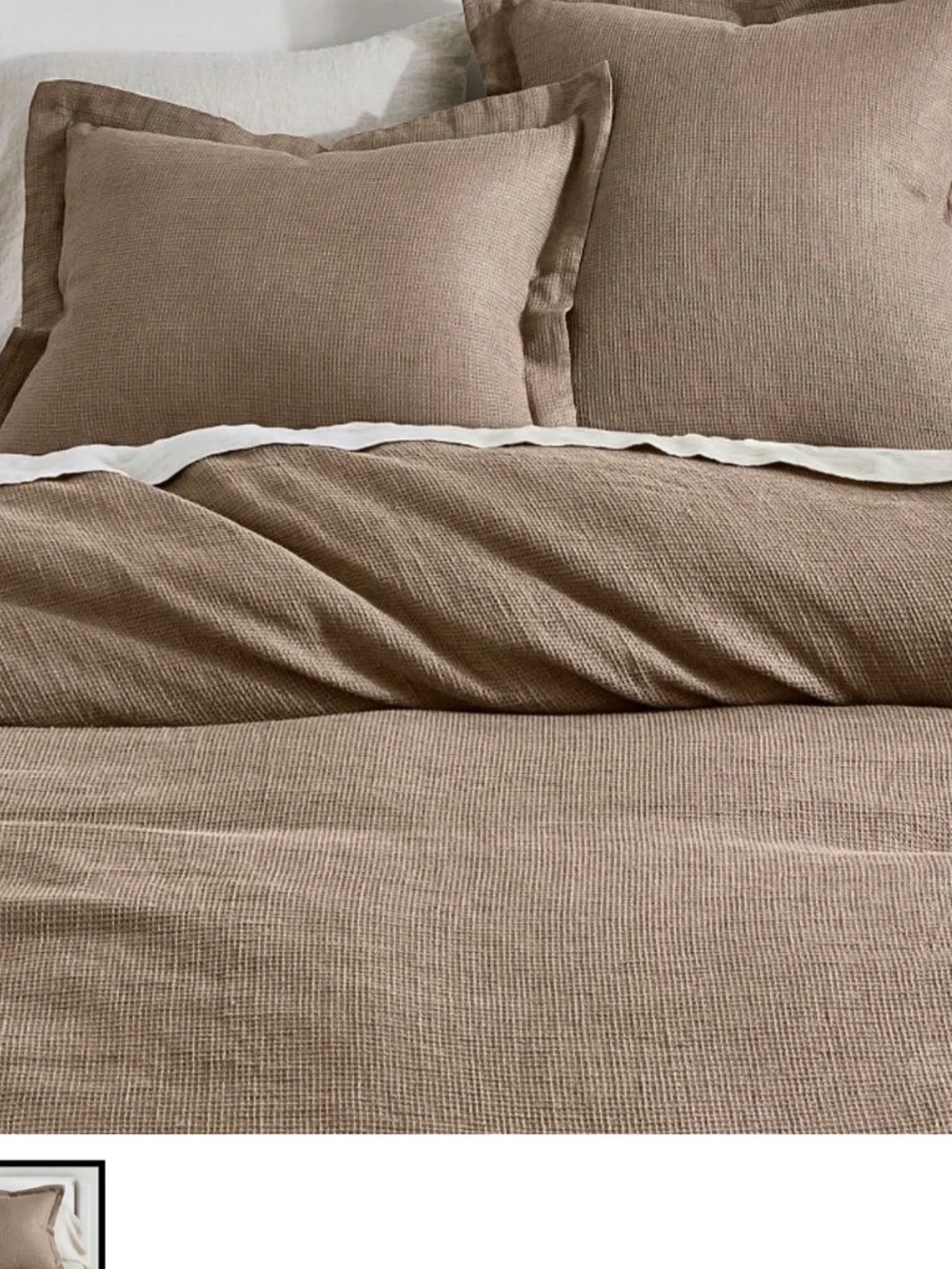 Pottery Barn European Linen EURO Pillow Sham 1 Mocha